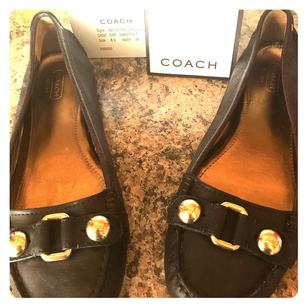 Coach flat size 8.5 - buttery leather EUC used 1x!